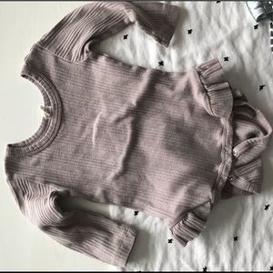 Kate quinn ribbed ruffle onesie